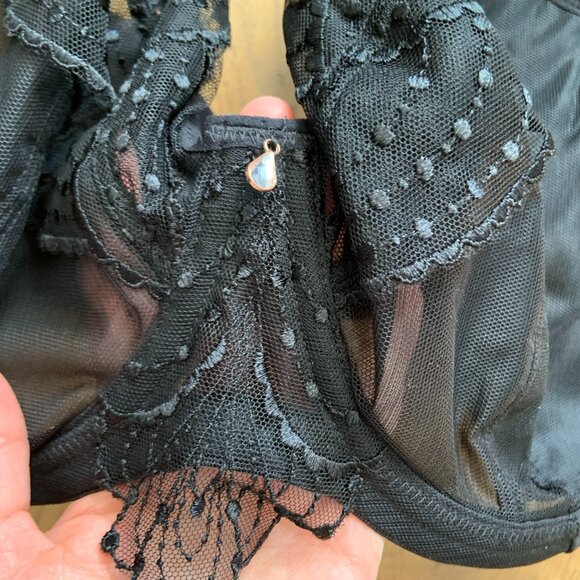 Women's Elomi Priya Plunge Bra Sexy Black Size 38J - Picture 5 of 11